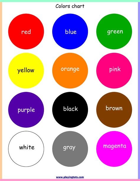 Colors Printable Chart